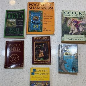 Assorted Pagan & Witchcraft Book Lot - Greens, Orange, Yellow, Brown